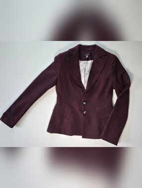 White House Black Market Women's Dark Plum Tailored Blazer